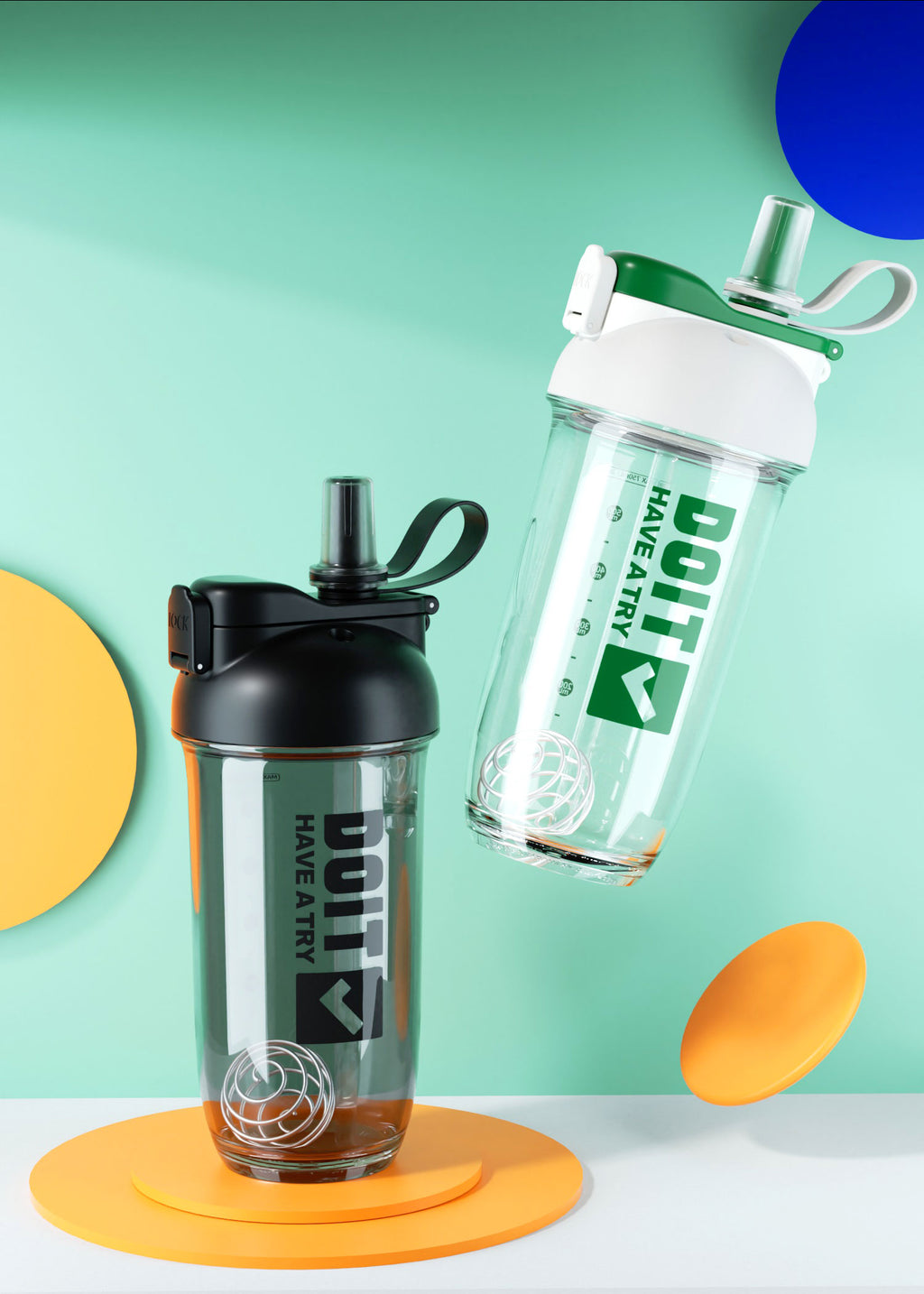 Tritan Shaker Bottle 750ml with straw