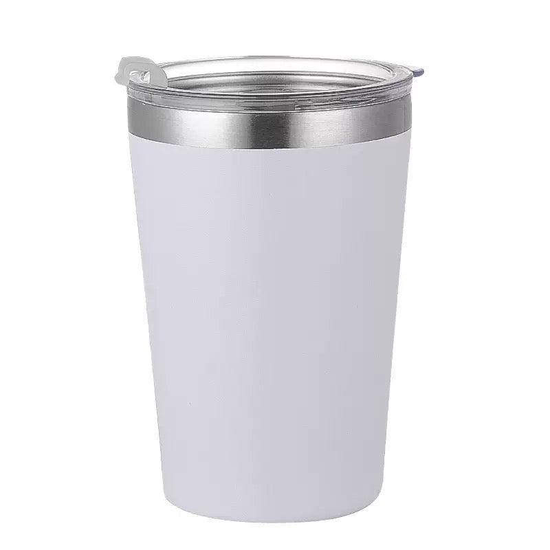 Steel coffee mug with handle  12oz