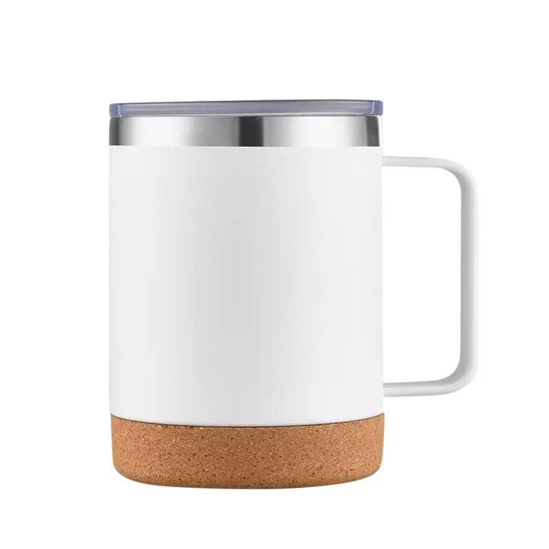 Steel coffee mug with handle  12oz