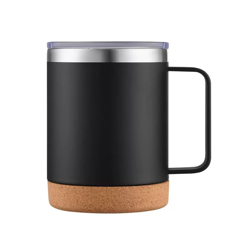 Steel coffee mug with handle  12oz