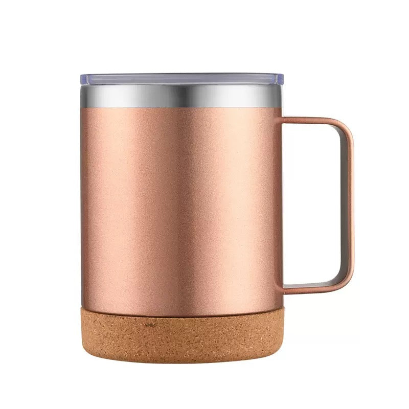 Steel coffee mug with handle  12oz