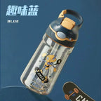 Silicone Straw Water Bottle 450ml  600ml  750ml