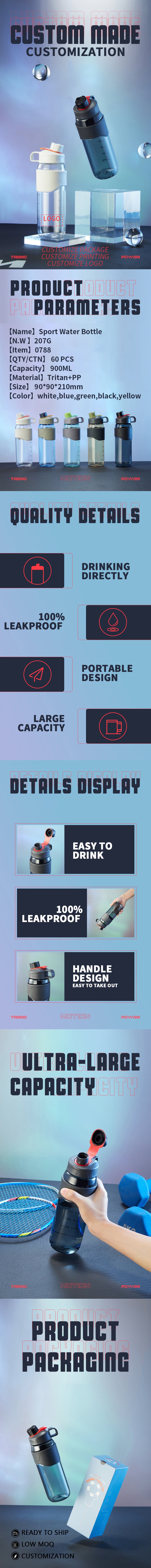 Tritan Sport Insulated Water Bottle 800ml